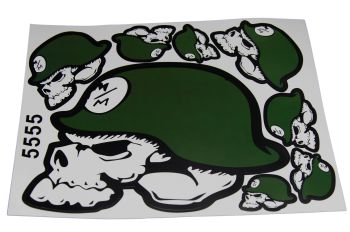 Kleebise leht Army 350mm x 230mm - roheline / valge