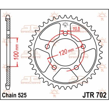 SPROCKET REAR 42T 525