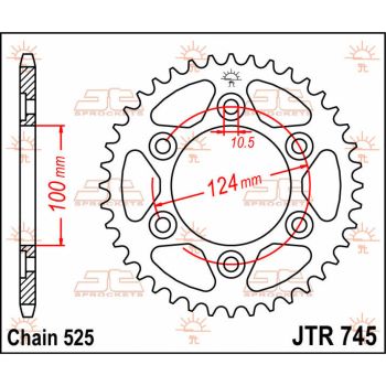 SPROCKET REAR 38T 525