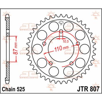 SPROCKET REAR 45T 525