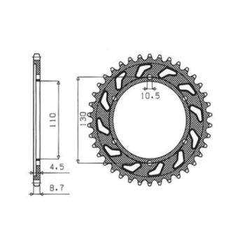 REAR SPROCKET 530 45T STEEL