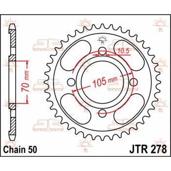 SPROCKET REAR 38T 530
