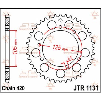SPROCKET REAR 52T 420