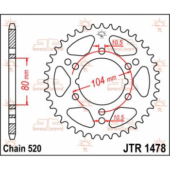 SPROCKET REAR 43T 520