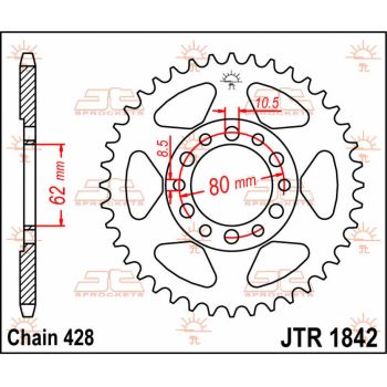 SPROCKET REAR 52T 428