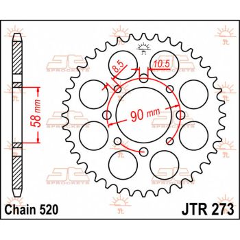 SPROCKET REAR 44T 520