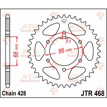 SPROCKET REAR 46T 428