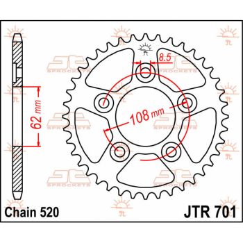 SPROCKET REAR 39T 520