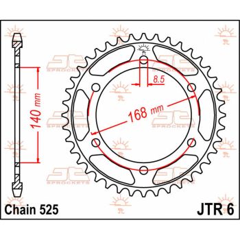 SPROCKET REAR 41T 525