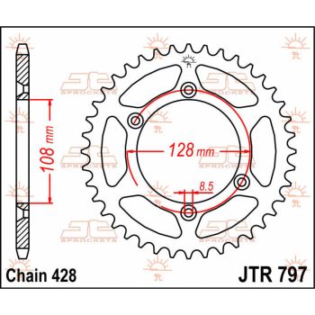 SPROCKET REAR 57T 428