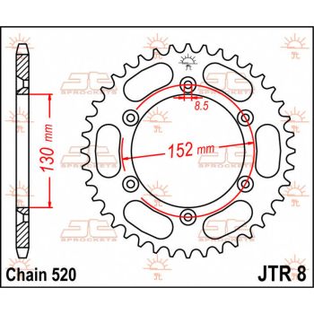SPROCKET REAR 51T 520