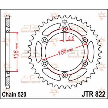 SPROCKET REAR 45T 520