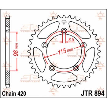SPROCKET REAR 46T 420