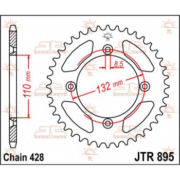 SPROCKET REAR 46T 428