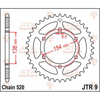 SPROCKET REAR 47T 520