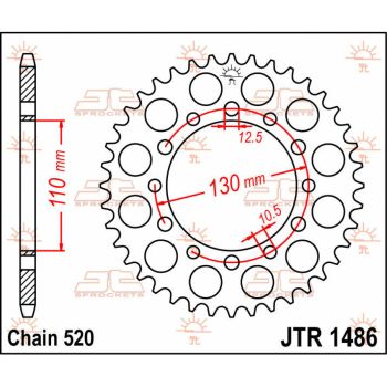 Tagumine hammasratas JT 44T 520