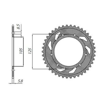 REAR SPROCKET 420 53T STEEL