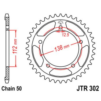 SPROCKET REAR 44T 530 BLK