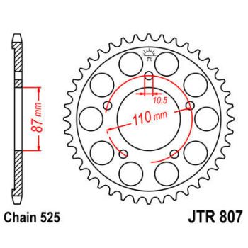 SPROCKET REAR 48T 525 BLK