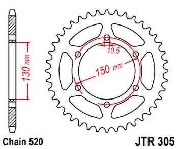 SPROCKET REAR 46T 520
