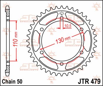 SPROCKET REAR 48T 530 BLK