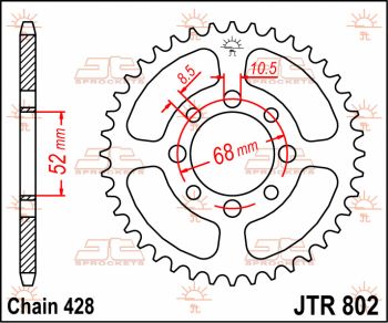 SPROCKET REAR 44T 428