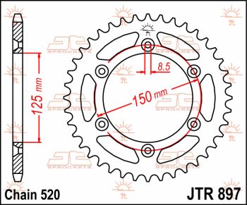 SPROCKET REAR 53T 520