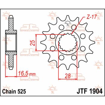 SPROCKET FRONT 16T 525