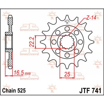 SPROCKET FRONT 14T 525
