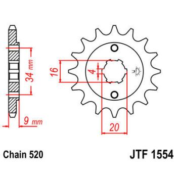 SPROCKET FRONT 15T 520