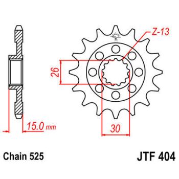 SPROCKET FRONT 15T 525