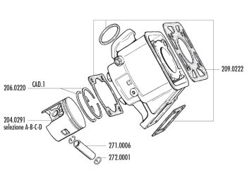 piston kit Polini 100cc 55mm (A) for Yamaha DT 80 LC