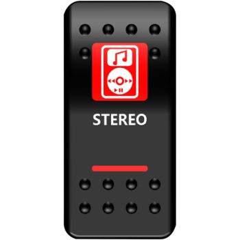 SWITCH ROCKER STEREO-RED