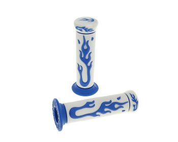 handlebar rubber grip set Flame white, blue