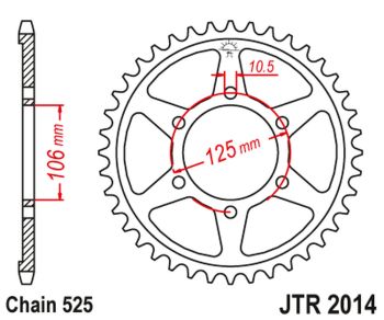 JT Rear Sprocket ZBK - Black Zinc JTR2014.48ZBK