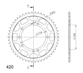 Supersprox Rear Sprocket Steel RFE-457:44