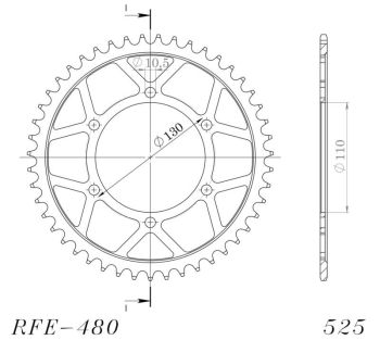Supersprox Rear Sprocket Steel RFE-480:48