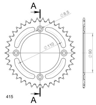 Supersprox Alu Rear sprocket KTM SX50 14- Orange 39