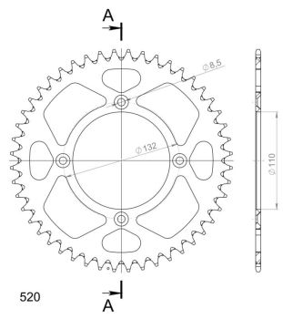 Supersprox Rear Sprocket Alu RAL-720:48 Orange