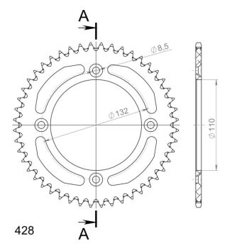 Supersprox Alu Rear sprocket KTM 85SX / Husqv. 85TC Orange 48