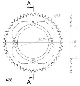 Supersprox Alu Rear sprocket KTM 85SX / Husqv. 85TC Orange 50