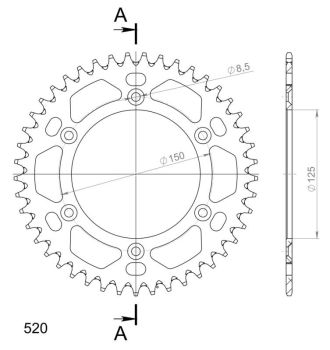 Supersprox Rear Sprocket Alu RAL-990:45 Blue