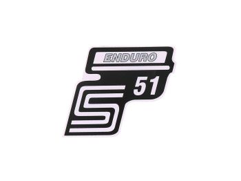 logo foil / sticker S51 Enduro silver 2 pieces for Simson S51
