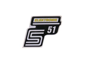 logo decal set S51 electronics foil / sticker yellow for Simson S51