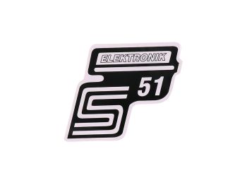 Lettering S51 electronics foil / sticker white 2 pieces for Simson S51