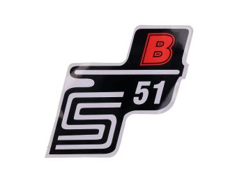 logo foil / sticker S51 B red for Simson S51