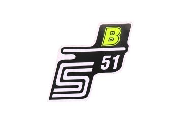 logo foil / sticker S51 B neon yellow for Simson S51