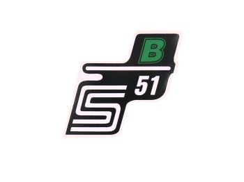 logo set foil / sticker S51 B green for Simson S51