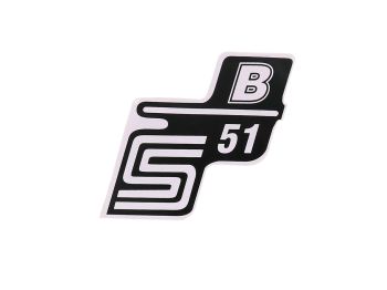 logo foil / sticker S51 B white for Simson S51