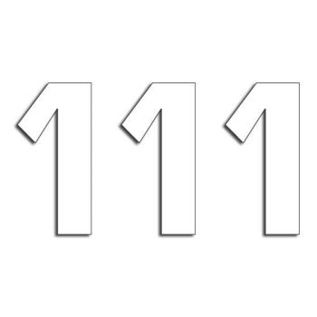 NUMBER #1 16X7.5CM WH